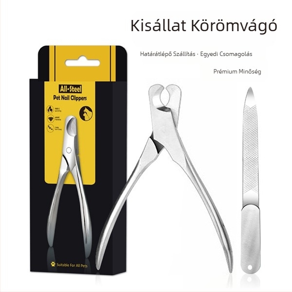 Kutyák és macskák körömvágó olló, nagy nyílású, acélból