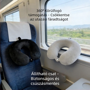 U alakú memóriahabos utazó nyakpárna – hordozható, univerzális illeszkedés, puha rugalmas anyag, modern minimalista dizájn