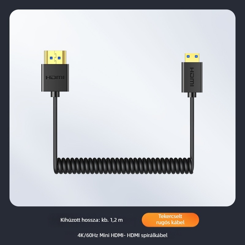 HDMI-HDMI adapter kábel, mini HDMI-ről HDMI-re, aranyozott réz, Flash Repairman