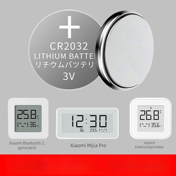 CR2032 gombos elem Xiaomi Mijia digitális beltéri hőmérő és higrométerhez, 2. generációs Pro