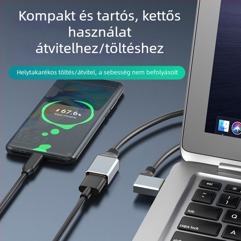 USB 3.0 hosszabbító kábel, férfi–női csatlakozóval, alumínium ötvözetű adatkábell*, laptophoz, billentyűzethez és egérhez.