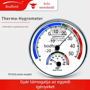 Bodford pointer típusú hőmérő és higrométer, hőmérséklet- és páratartalom-mérő, gyerekszobába, otthoni és irodai használatra