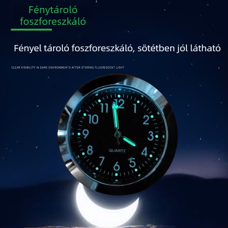 Motorkerékpár kormányhoz szerelhető digitális higrométeres óra - cink ötvözet, állítható szög