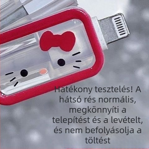 Hello Kitty rajzfilm-stílusú töltővédő tok Apple iPhone töltőhöz és 20W táblagép-adatkábelt védő