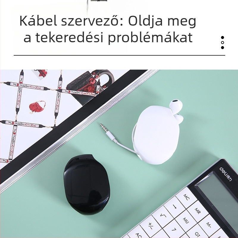 Húzható kábelorsó – teleszkópos kábelkezeléshez, tároló doboz és fixáló kábel utazáshoz