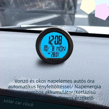 Autóba szerelhető elektronikus óra hőmérséklet- és páratartalom-mérővel és idő kijelzővel; ABS anyagból; Polarlander márka; Guangzhou eredet