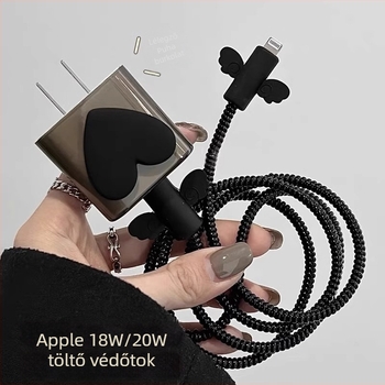 Apple adatkábel védőhüvely — TPU lágy burkolat, 18W/20W univerzális modell, japán/koreai tekerési stílus