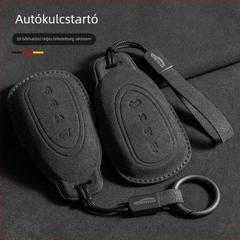Autókulcs-tok velúr anyagból, minimalista stílus, testreszabható