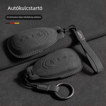 Autókulcs-tok velúr anyagból, minimalista stílus, testreszabható