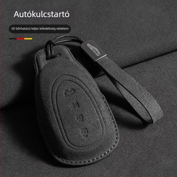 Autókulcs-tok velúr anyagból, minimalista stílus, testreszabható