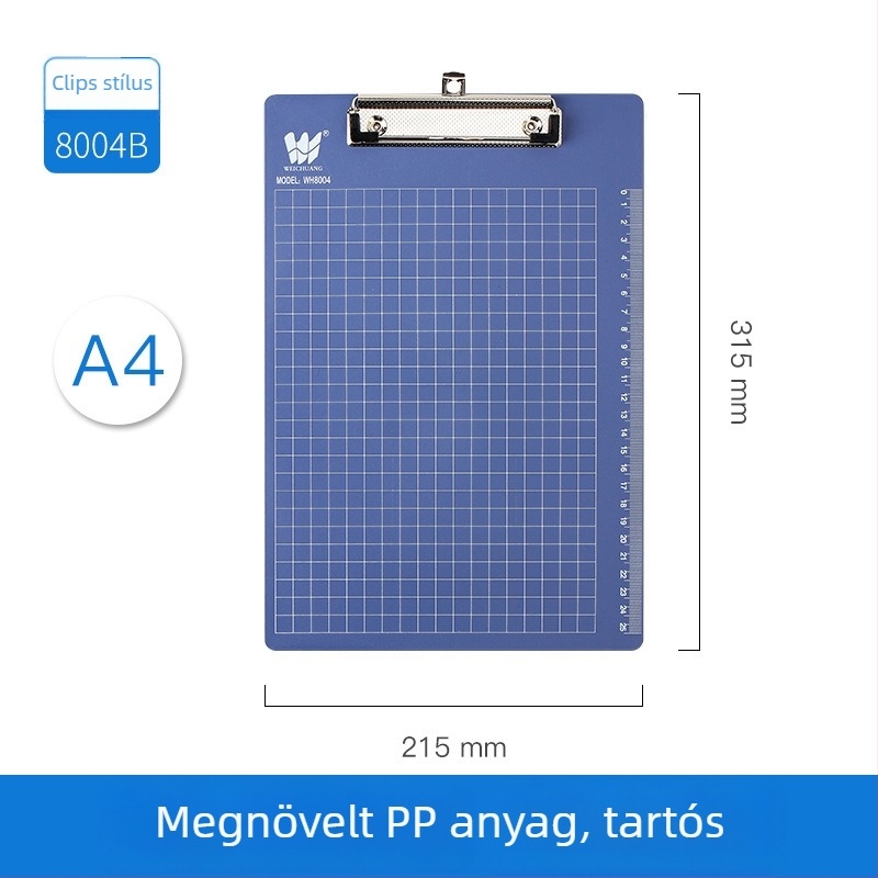 Iroda klipboard WEICHAUNG, modell A4/A5/A6, egyrészes rögzítő, nyomtatott logó, A4/A5/A6 papírral kompatibilis