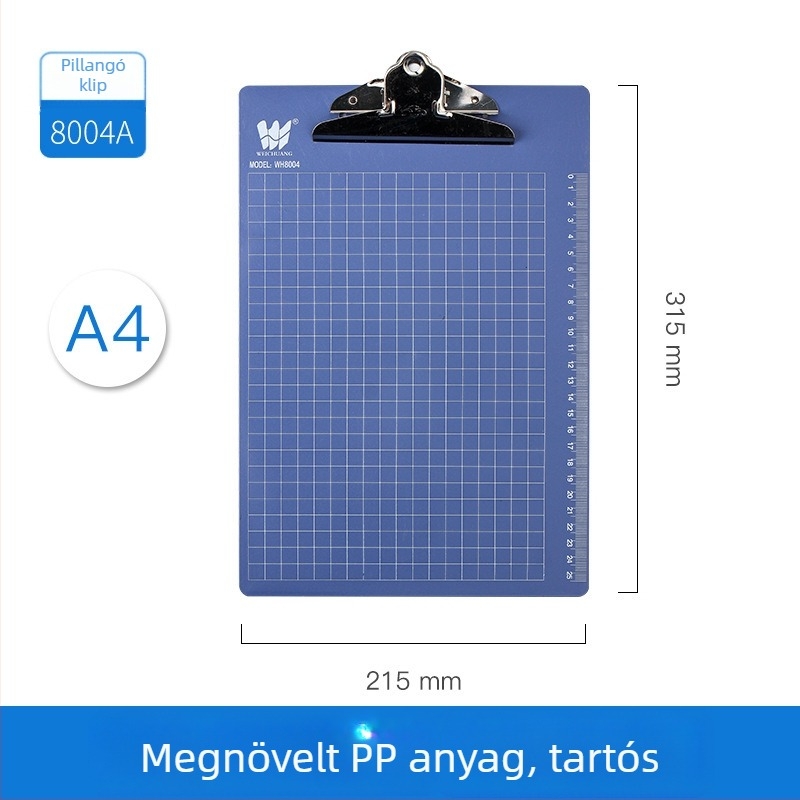Iroda klipboard WEICHAUNG, modell A4/A5/A6, egyrészes rögzítő, nyomtatott logó, A4/A5/A6 papírral kompatibilis