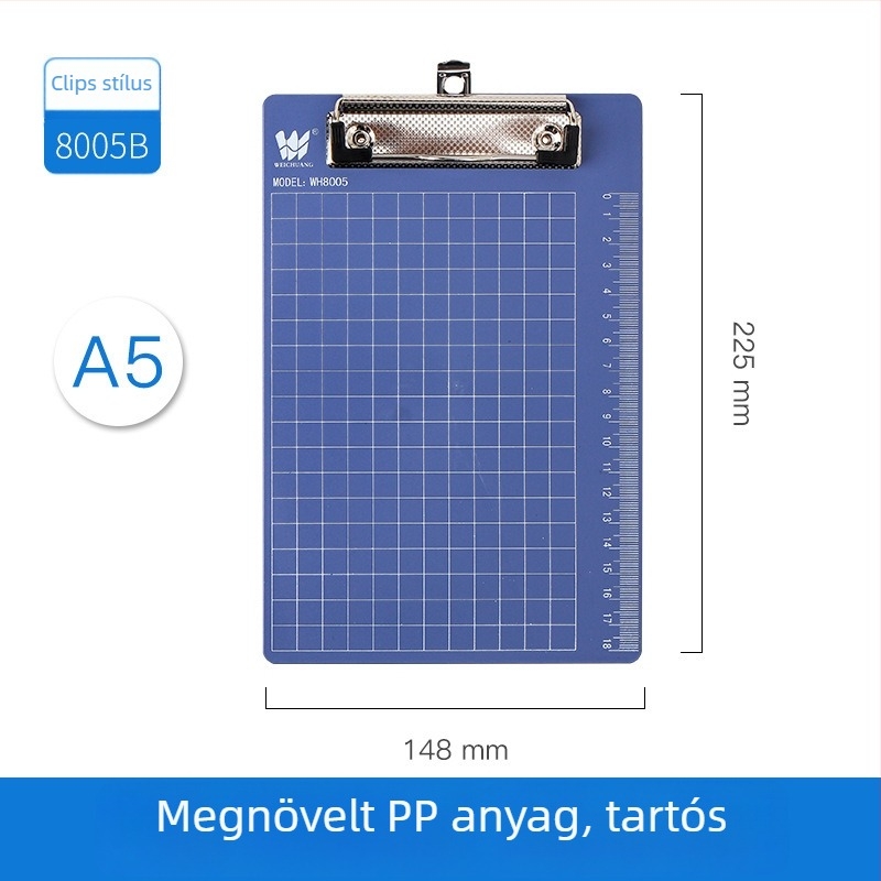 Iroda klipboard WEICHAUNG, modell A4/A5/A6, egyrészes rögzítő, nyomtatott logó, A4/A5/A6 papírral kompatibilis