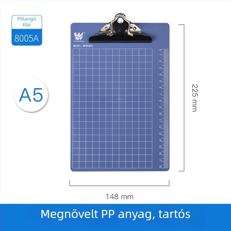 Iroda klipboard WEICHAUNG, modell A4/A5/A6, egyrészes rögzítő, nyomtatott logó, A4/A5/A6 papírral kompatibilis