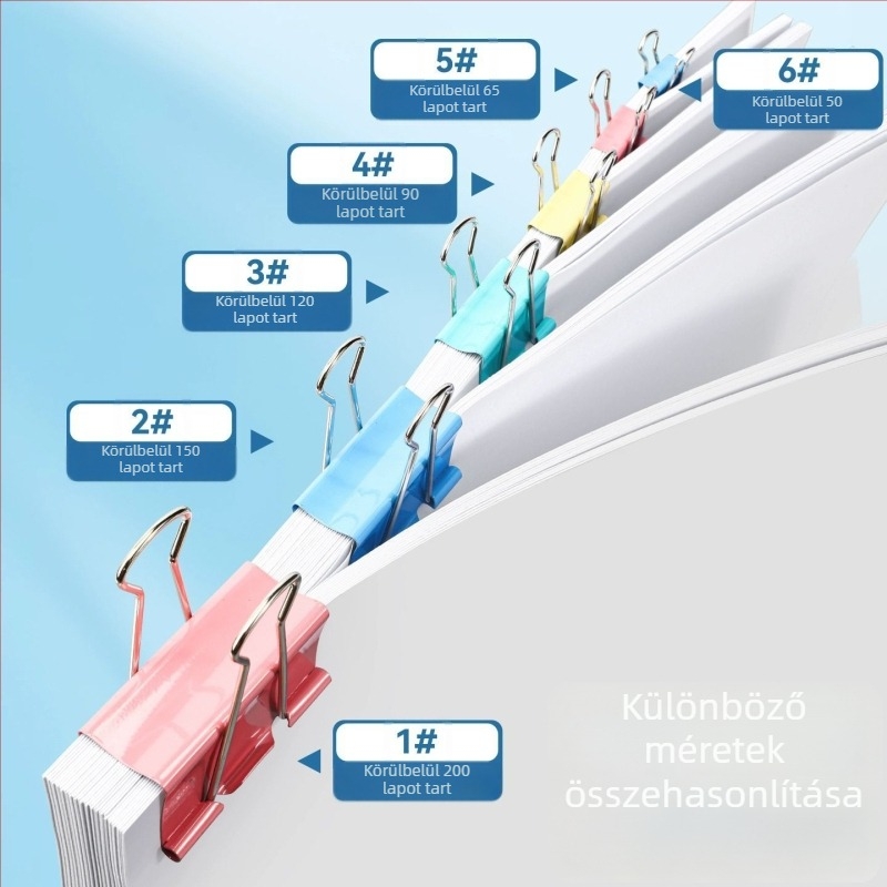 Deli Színes hosszú klipek irodai használatra – multifunkcionális fém klipek jegyekhez, dokumentumokhoz, mappákhoz és könyvekhez