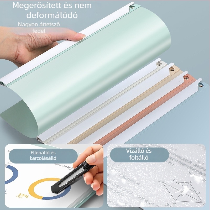 Dokumentumokhoz készült karos mappa, műanyagból, átlátszó betéttel (modell Rotate folder, márka Good, típus: pull rod clamp, anyag: műanyag)