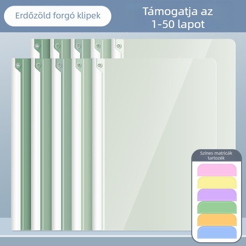 Dokumentumokhoz készült karos mappa, műanyagból, átlátszó betéttel (modell Rotate folder, márka Good, típus: pull rod clamp, anyag: műanyag)
