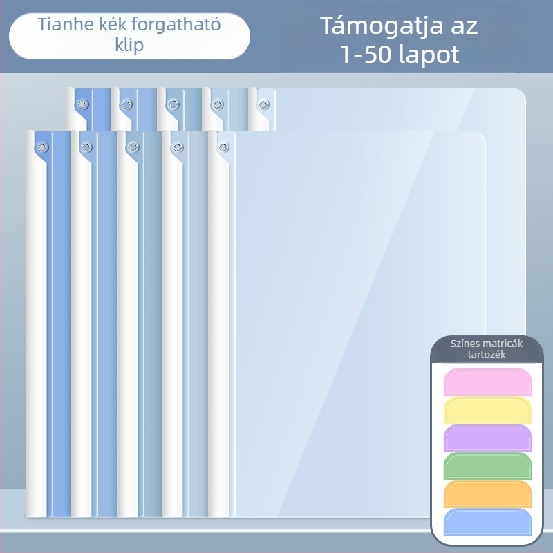 Dokumentumokhoz készült karos mappa, műanyagból, átlátszó betéttel (modell Rotate folder, márka Good, típus: pull rod clamp, anyag: műanyag)