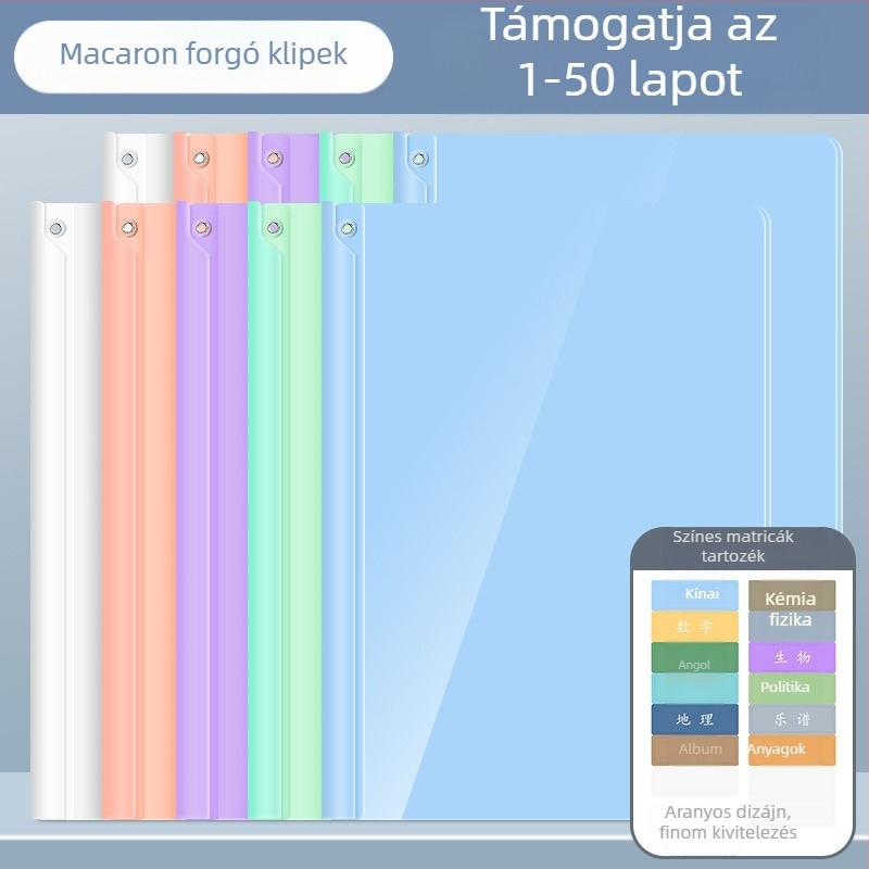 Dokumentumokhoz készült karos mappa, műanyagból, átlátszó betéttel (modell Rotate folder, márka Good, típus: pull rod clamp, anyag: műanyag)