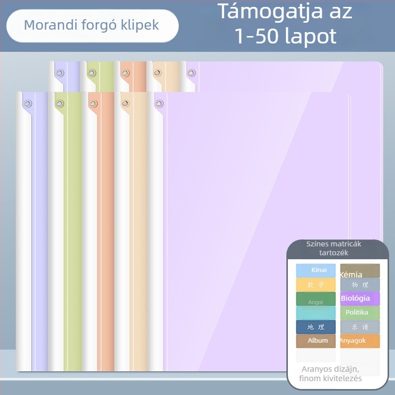 Dokumentumokhoz készült karos mappa, műanyagból, átlátszó betéttel (modell Rotate folder, márka Good, típus: pull rod clamp, anyag: műanyag)