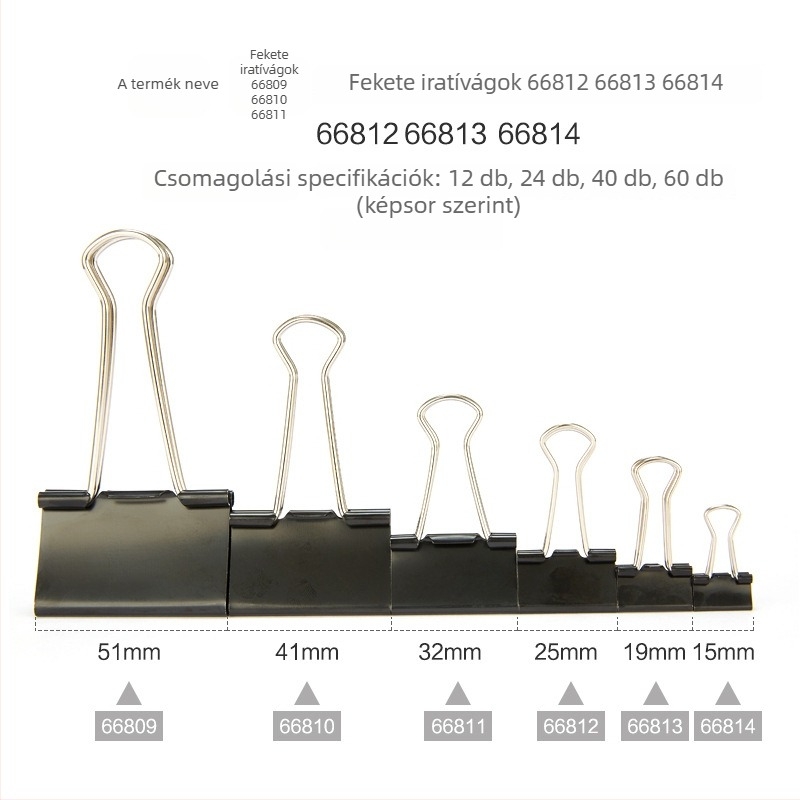 Hobby irattartó klipsz, műanyag, modell 66809-66814, csomagolás: 1 db.