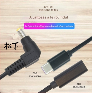 PD-USB-C gyors töltőkábel HP noteszgépekhez | Hehui P2C-dc5525sx, bevezetve 2018-ban, HP sorozat, Garancia: Három garancia