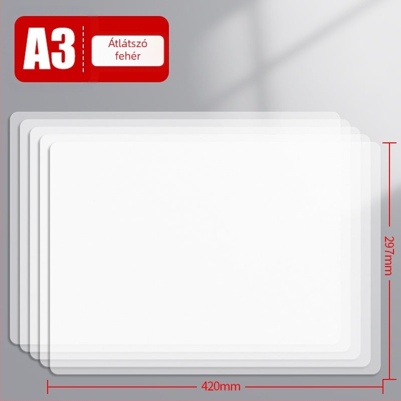 CY9013 Átlátszó PP íródeszka, 0,6 mm lemezvastagság, 5 lap/csomag