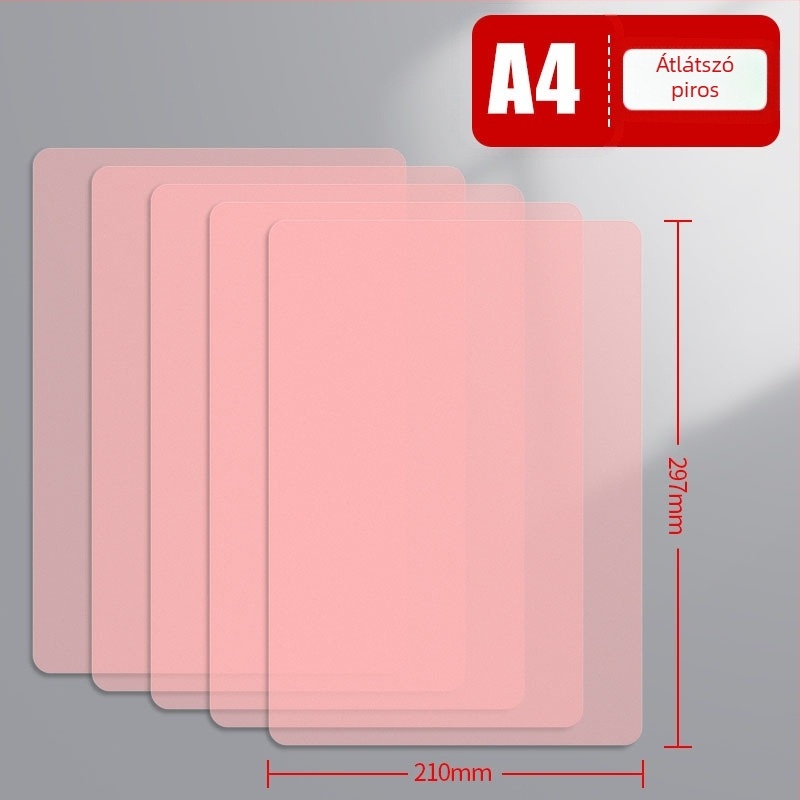 CY9013 Átlátszó PP íródeszka, 0,6 mm lemezvastagság, 5 lap/csomag