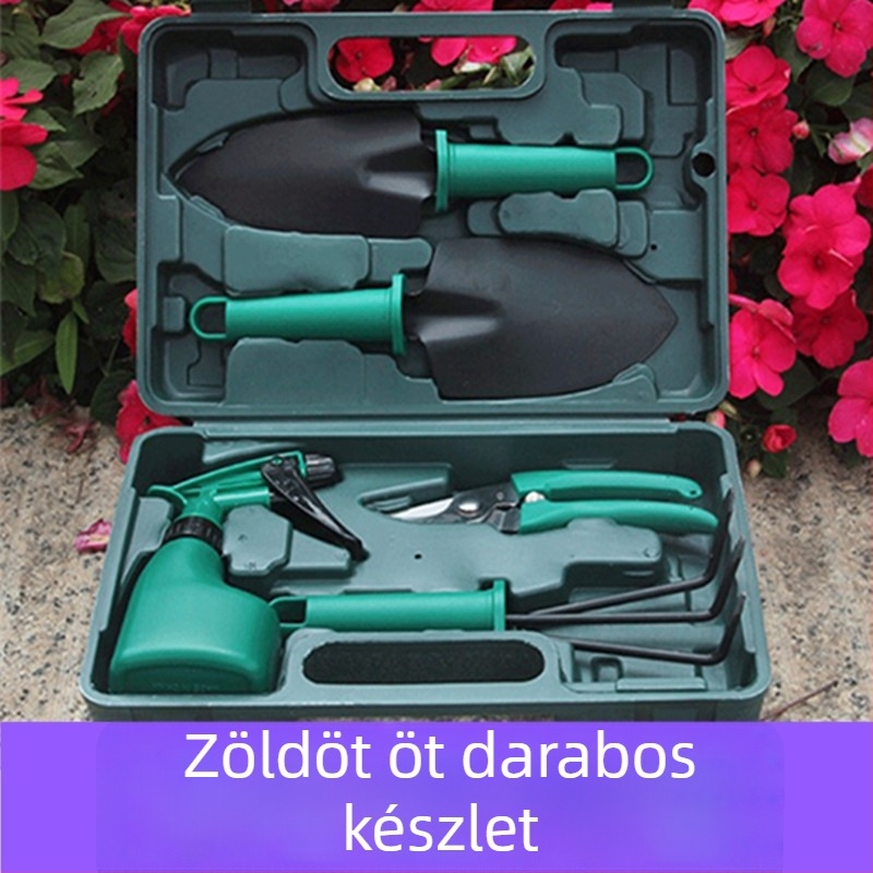 Rozsdamentes acél kertészeti eszköz készlet, virágolló, 10 részes otthoni kertészkedéshez