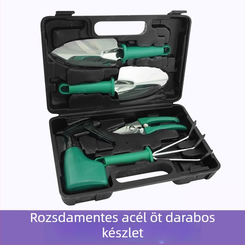 Rozsdamentes acél kertészeti eszköz készlet, virágolló, 10 részes otthoni kertészkedéshez