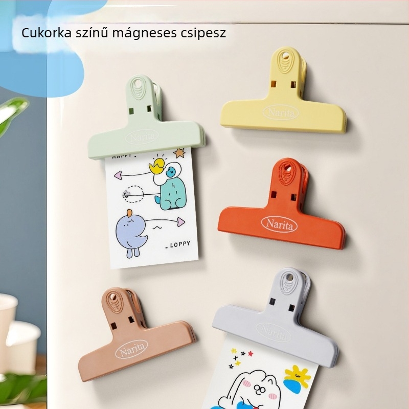 Narita Színes mágneses klip hűtőhöz — többfunkciós jegyzet- és nyugta tároló klip