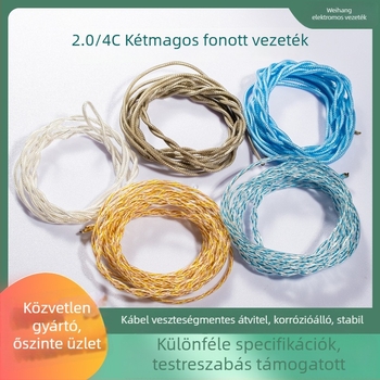 DIY fejhallgató-Upgrade audio-kábel – ezüstözött réz vezető, két szálból összetekeredett, audiophile HiFi hosszabbító kábel (félkész)