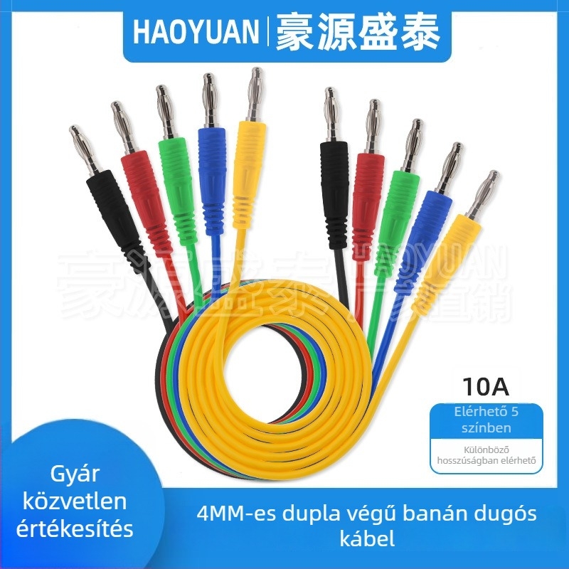 4 mm-es banán dugó kábelrel, standard, tiszta réz érintkező, 3C digitális eszközökhöz