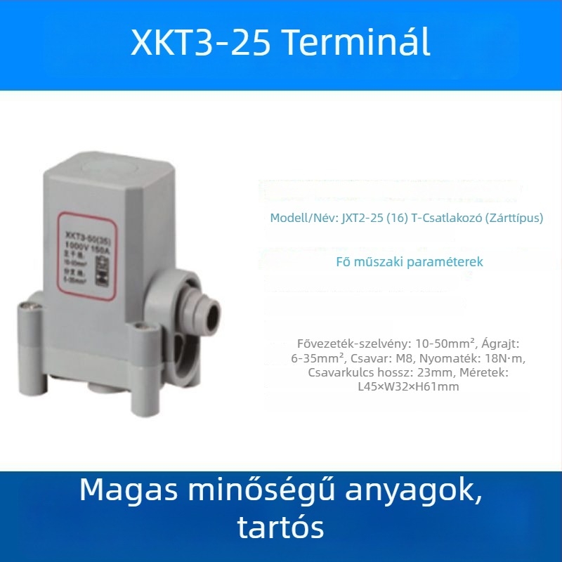 XKT3 T-típusú vízálló kábelterminál, zárt elágazó csatlakozó, magasfeszültségű, kültéri használatra