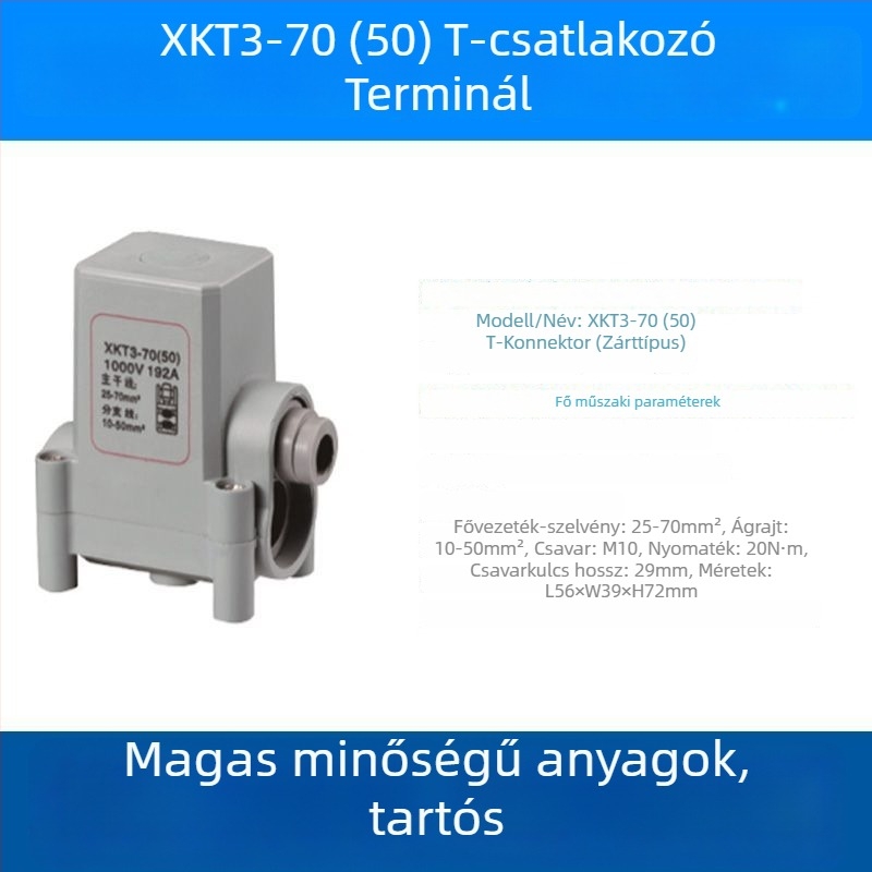 XKT3 T-típusú vízálló kábelterminál, zárt elágazó csatlakozó, magasfeszültségű, kültéri használatra