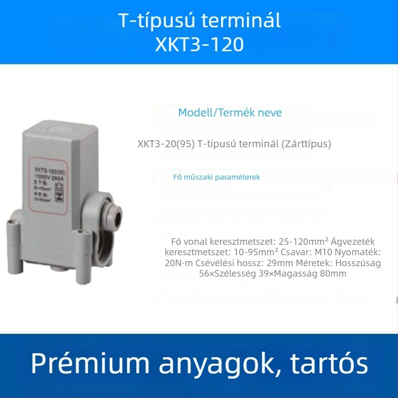 XKT3 T-típusú vízálló kábelterminál, zárt elágazó csatlakozó, magasfeszültségű, kültéri használatra