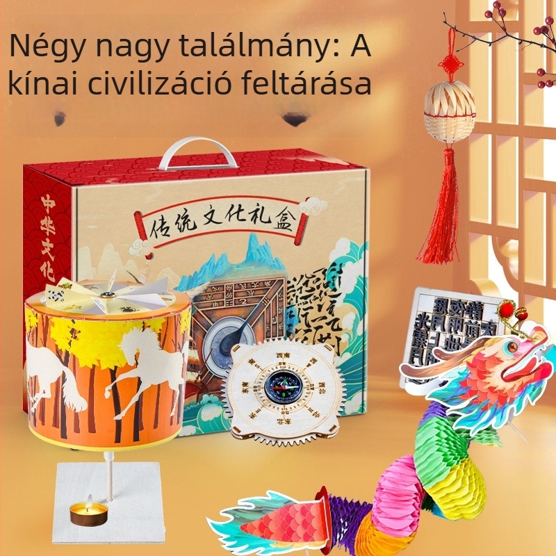 Tudományos DIY Készlet: Négy Nagy Találmány témájú — Fa oktató játék 7–14 éveseknek, készlet, kód 666, OEM logó