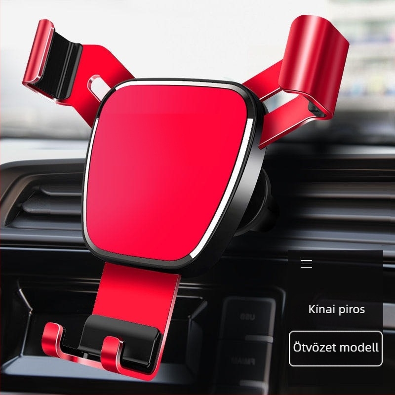 Autótelefon-tartó gravitációs rögzítéssel a szellőzőhöz, teleszkópos, 360° forgás, univerzális navigációhoz