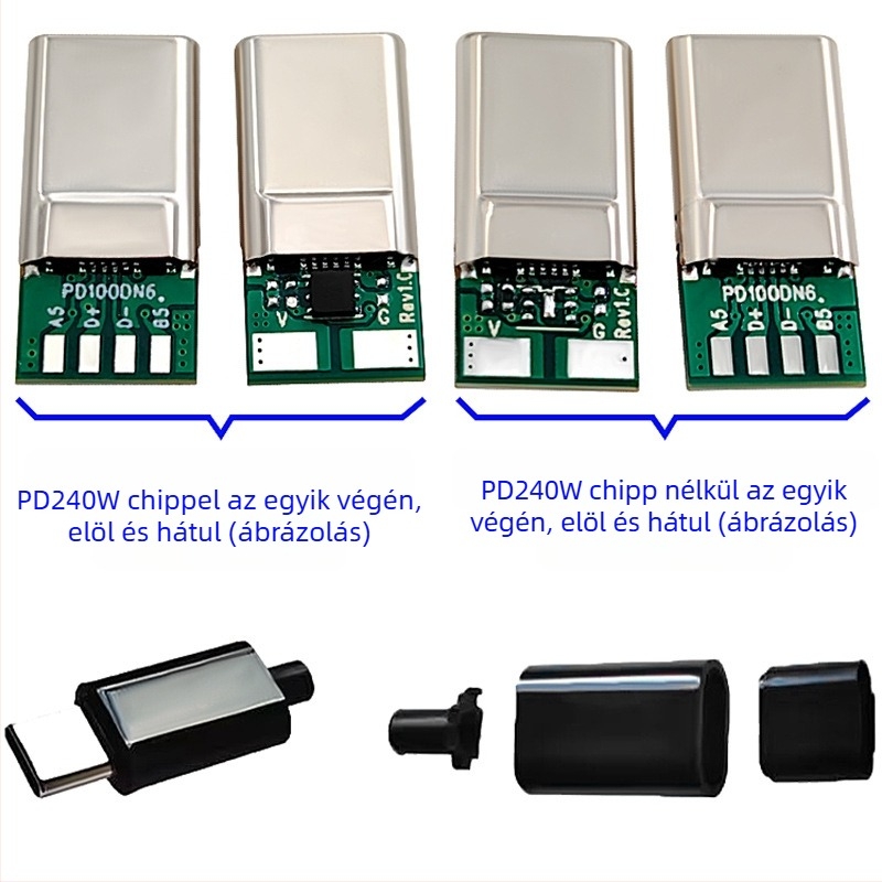 PD240W kettős USB-C notebook töltő, 16-pin Type-C, 20V 5A, USB-C-USB-C
