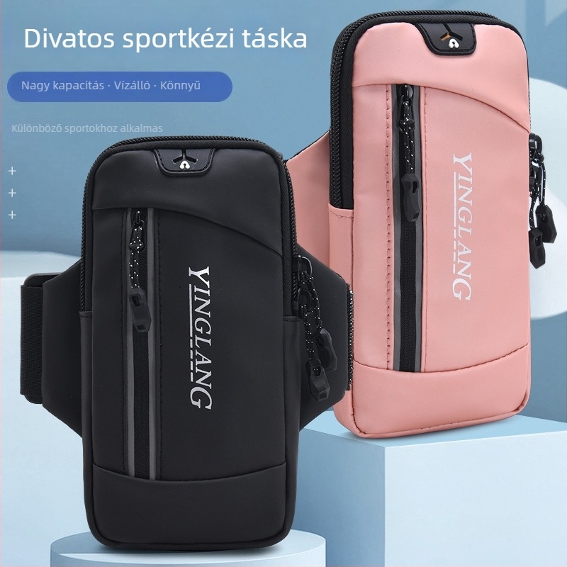 Mobiltelefon karra való táska kültéri sportokhoz – PU bőr, ultrakönnyű, lélegző, vízálló, éjszakai fényvisszaverő