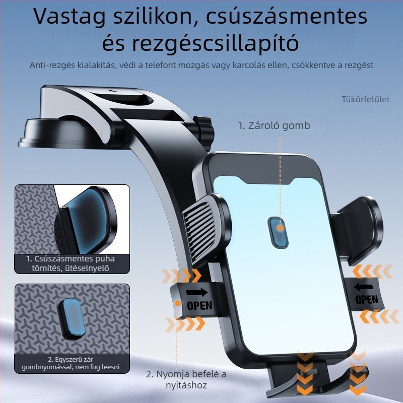 Waterfall vákuumos autós telefon-tartó, Dz06, műszerfalra szerelhető, univerzális modell, navigációhoz az autóban