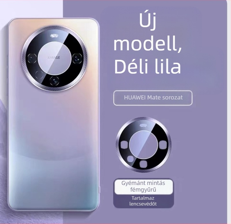 Huawei Mate60 Pro és Mate50 Pro tok, matt üveg, fém objektívgyűrű, teljes védelem, ütésálló, ujjlenyomat-mentes, hőelvezetés