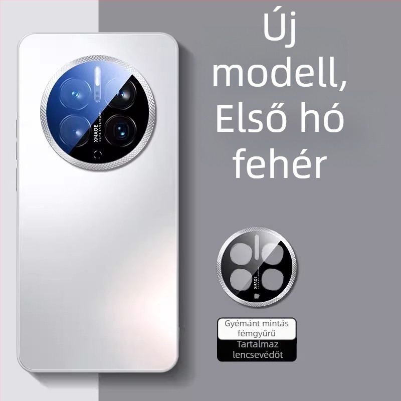 Huawei Mate60 Pro és Mate50 Pro tok, matt üveg, fém objektívgyűrű, teljes védelem, ütésálló, ujjlenyomat-mentes, hőelvezetés