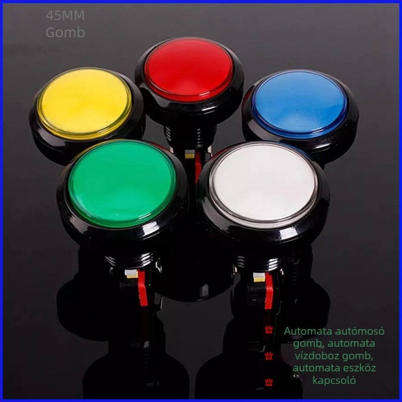 Kerek push-button kapcsoló arcade és játékberendezésekhez (2P interfész, PC ház, OEM)