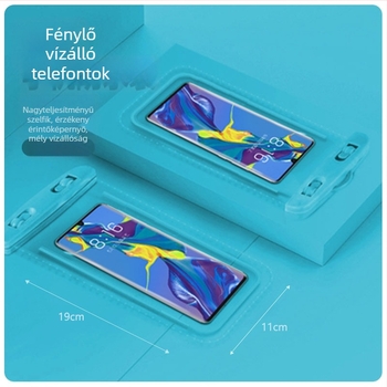Vízálló mobiltelefon-táska PVC anyagból, rendkívül átlátszó, érintőképernyő-kompatibilis, zárt dizájnú, alkalmas merüléshez és úszáshoz