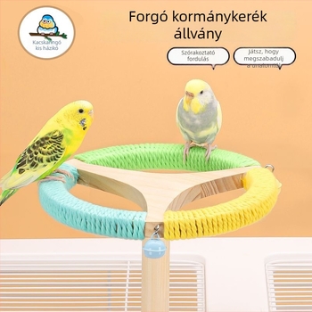 Forgó rúdos papagáj-tartó – Interaktív, a unalom elleni eszköz, lógó harapó játék kis papagájok számára