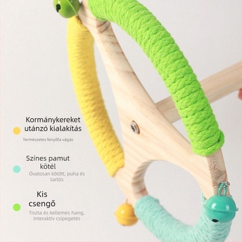 Forgó rúdos papagáj-tartó – Interaktív, a unalom elleni eszköz, lógó harapó játék kis papagájok számára