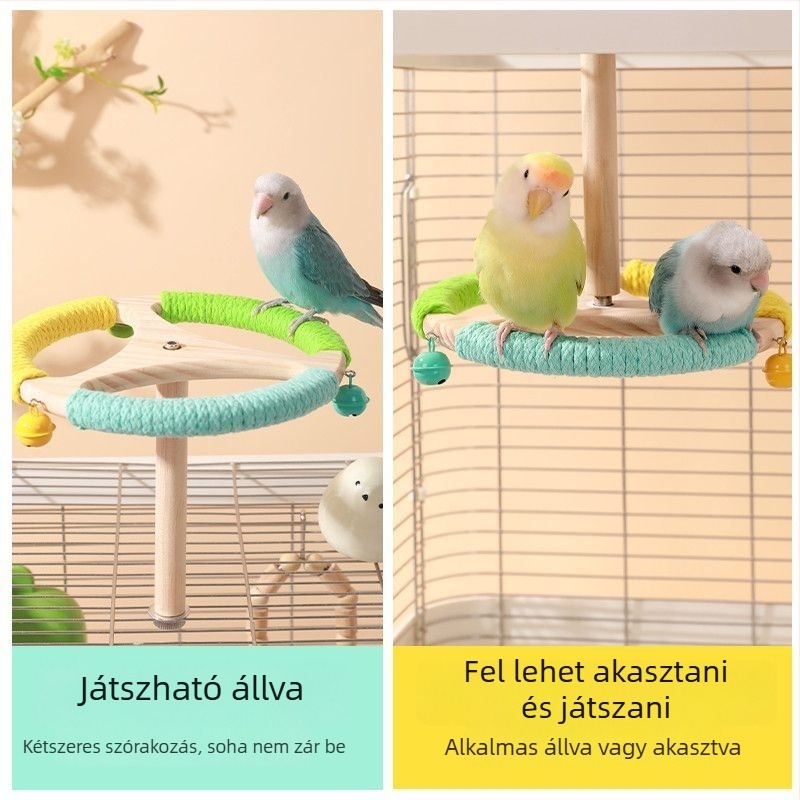 Forgó rúdos papagáj-tartó – Interaktív, a unalom elleni eszköz, lógó harapó játék kis papagájok számára