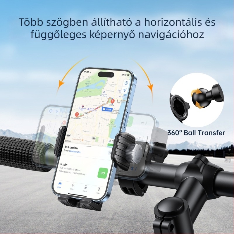 Oicar elektromos jármű telefon-tartó rezgéscsillapító navigációs tartóval kerékpárhoz és motorkerékpárhoz – műanyag kivitel