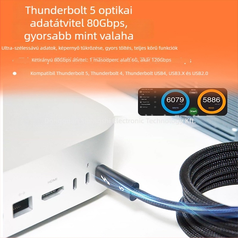Thunder 5 mágneses telefon töltőkábel – USB adatkábel, 240W max, rézmag ezüstbevonattal, 190 g